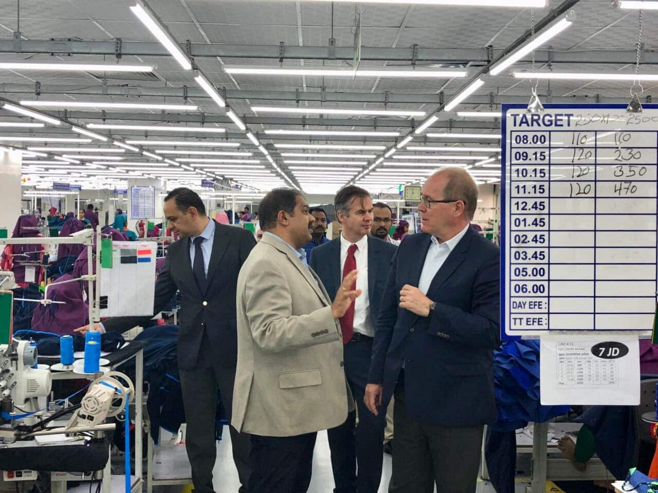 Swiss Delegation at a factory visit. Al Hassan Industrial Zone May 7, 2018